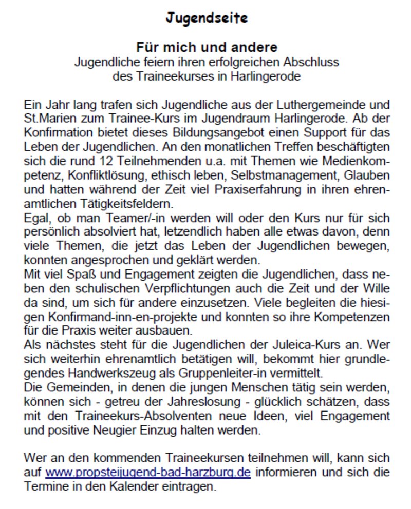 Kirchengemeinde Harlingerode // Landeskirche Braunschweig Jugend